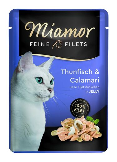 Miamor Feine Filets in Jelly tonnikala & mustekala kissalle 100 g MAISTELUPAKKAUS