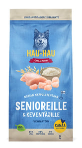 Hau-Hau Champion Kanaa, riisiä & kauraa senioreille ja keventäville 6 kg