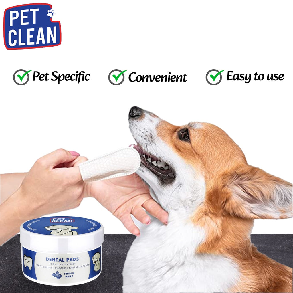 Pet Clean hampaidenpuhdistuspyyhe koirille ja kissoille 50 kpl