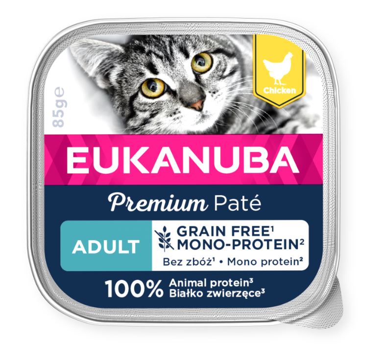 Eukanuba Cat GF Adult Chicken Mono-Protein Patee 85 g MAISTELUPAKKAUS