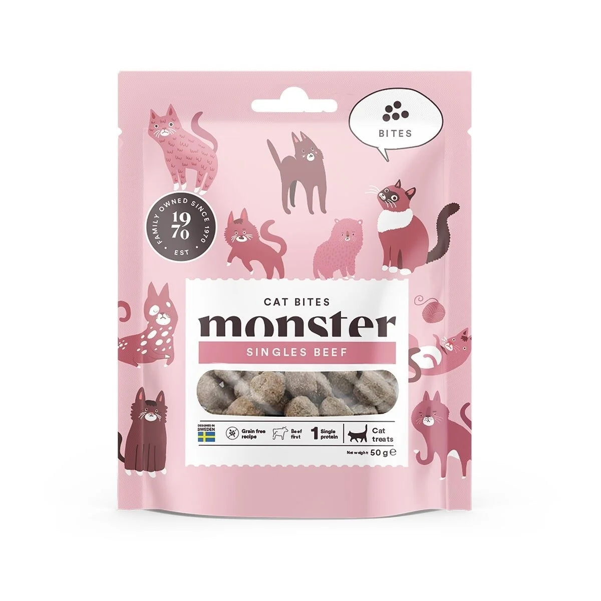 Monster Cat Bites Singles Beef kissalle 50 g