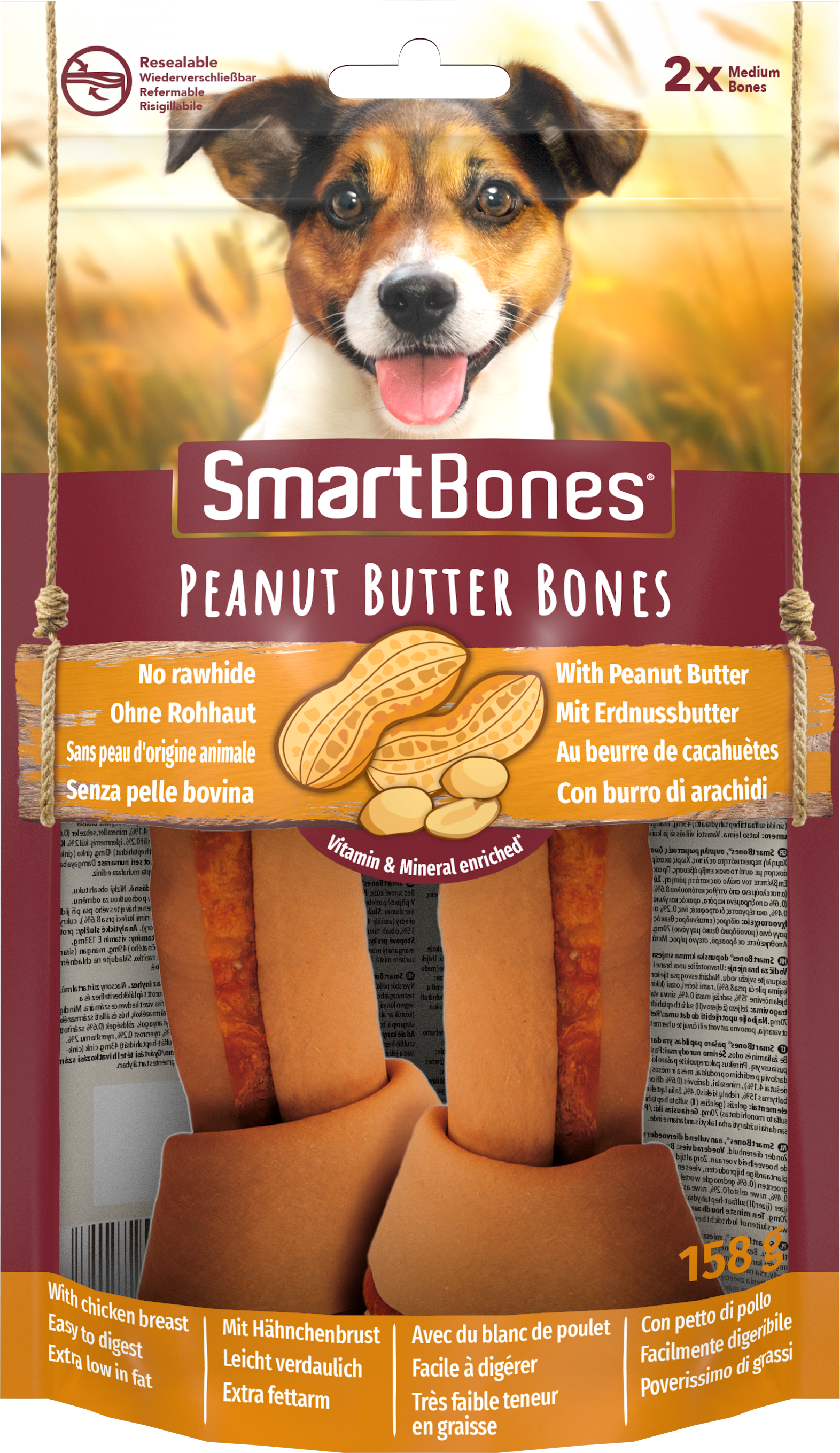 SmartBones Peanut Butter Medium 2 kpl 158 g