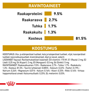 Royal Canin Veterinary Diets Urinary S/O Moderate Calorie Morcels in Gravy annospussi kissan märkäruoka 12 x 85 g