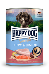 Happy Dog Sensible Puppy & Junior – Kana, lohi, peruna 400 g MAISTELUPAKKAUS