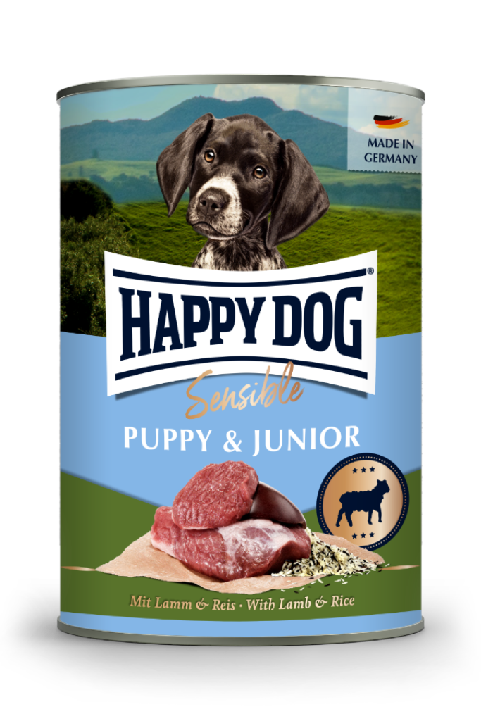 Happy Dog Sensible Puppy & Junior – Lammas, riisi 400 g MAISTELUPAKKAUS