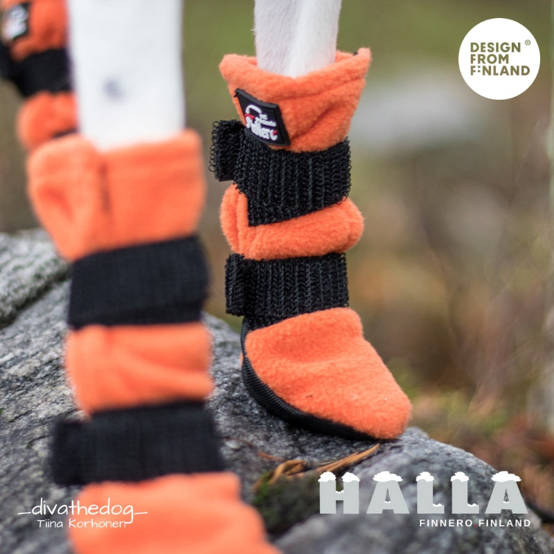 HALLA-fleecetossut oranssit 4 kpl pakkaus XS