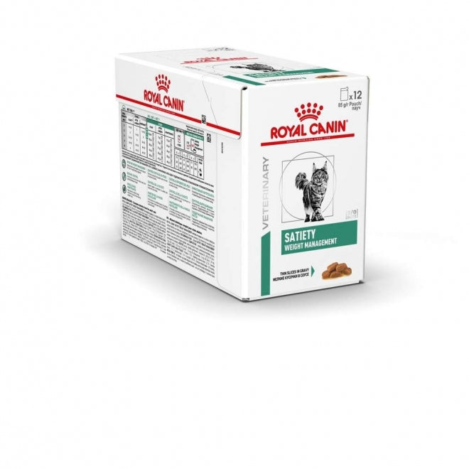 Royal Canin Veterinary Diets Weight Management Satiety Thin Slices In Gravy annospussi kissan märkäruoka 12 x 85 g